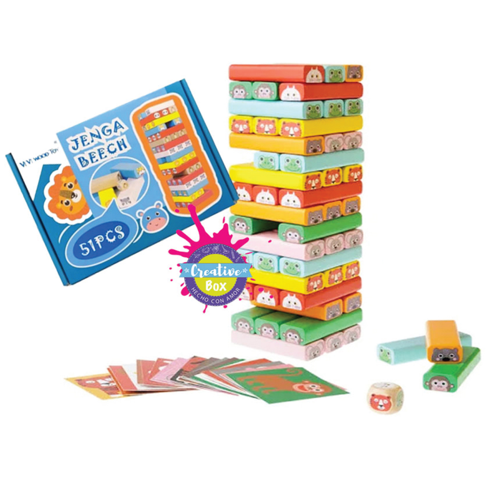 Let's play kids with Number building blocks. Wooden Jenga Game. Count to  51. 