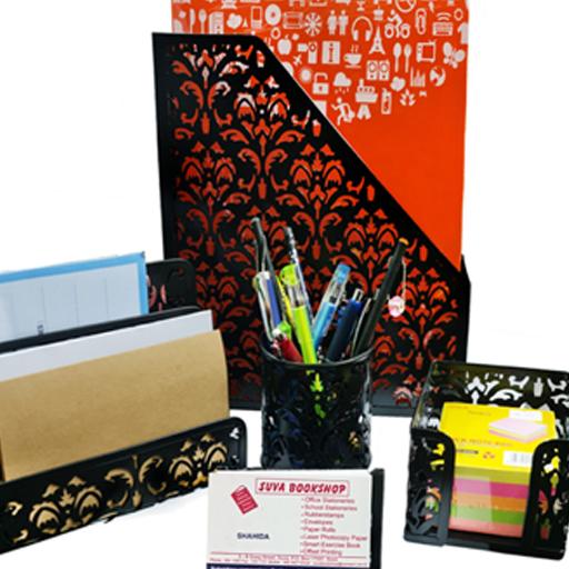 5 PIECE DESKTOP SET METAL MESH